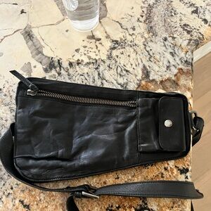 Free people real leather jagger sling bag